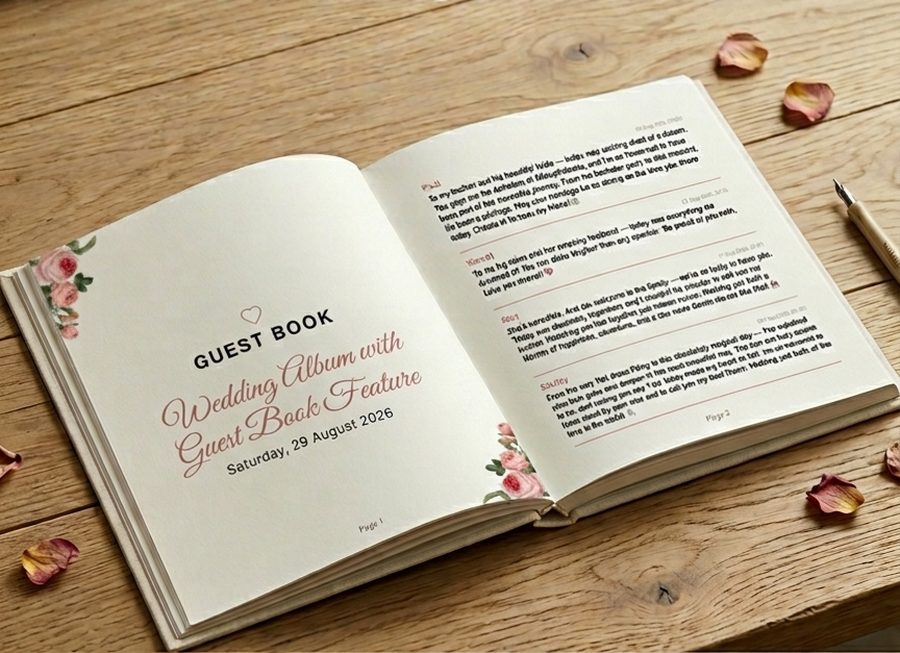 An example wedding guest book